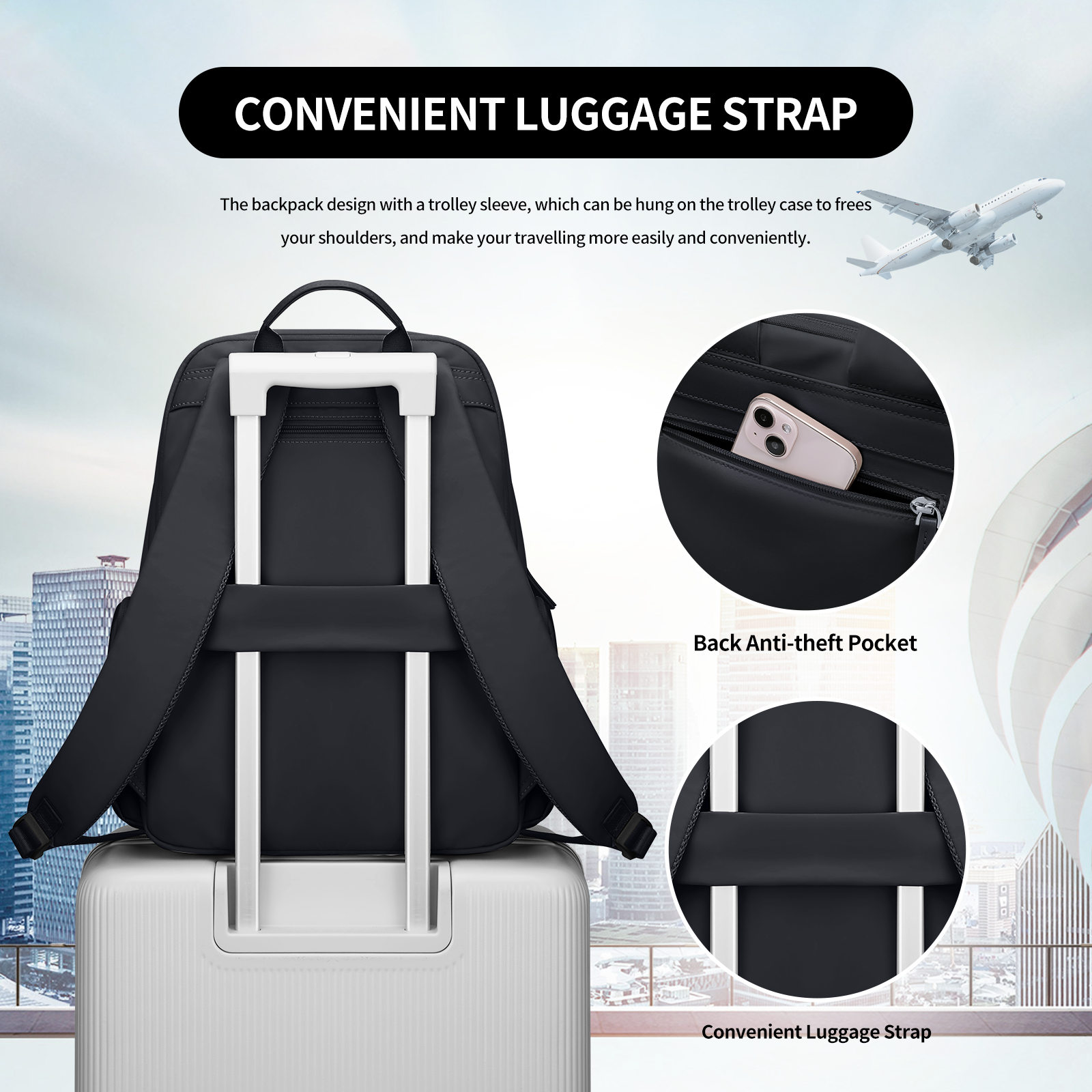 Fashionable 15.6-Inch Women's Laptop Backpack
