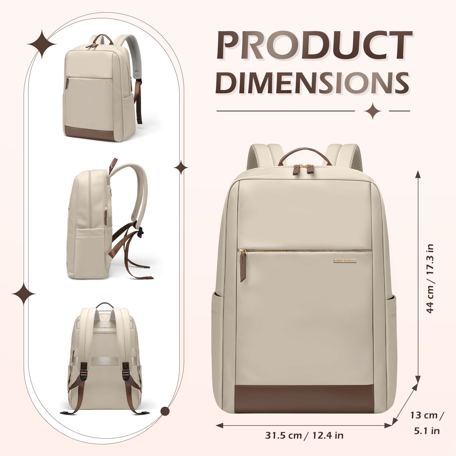 Laptop Backpack for Women - Business Travel Anti Theft Laptop Bag Backpack Water Resistant College Computer Backpacks for Men Women Fits 14Inch Notebook (Black)