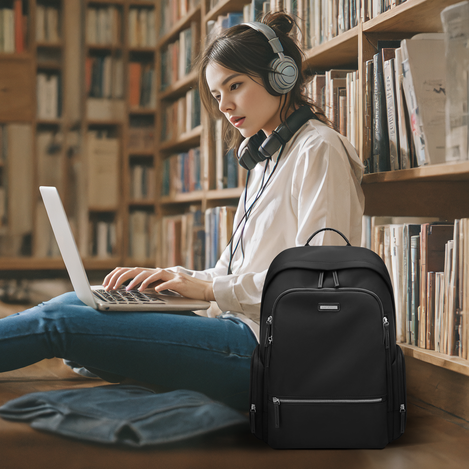 Fashionable 15.6-Inch Women's Laptop Backpack