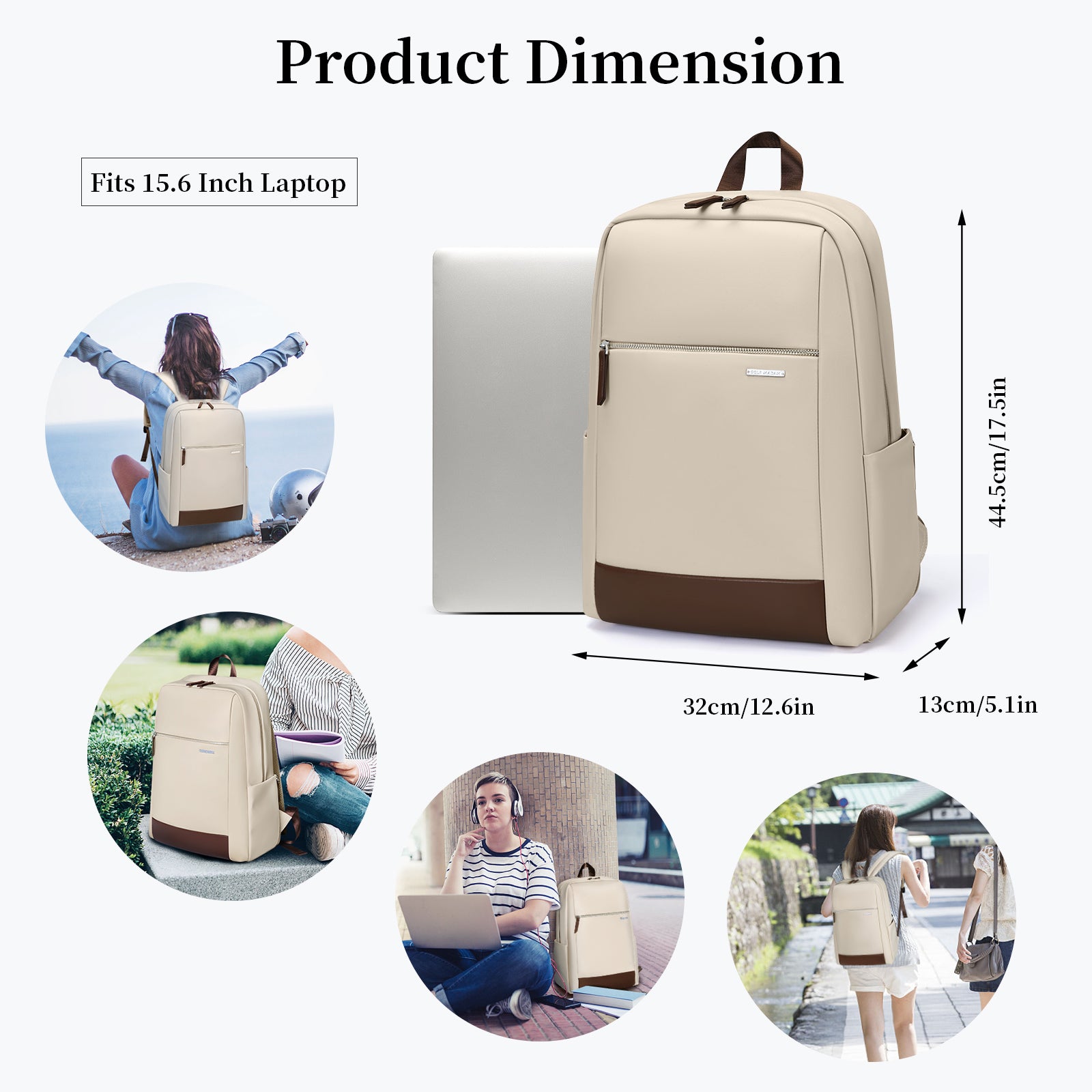 Laptop Backpack, Fits 15.6 Inch