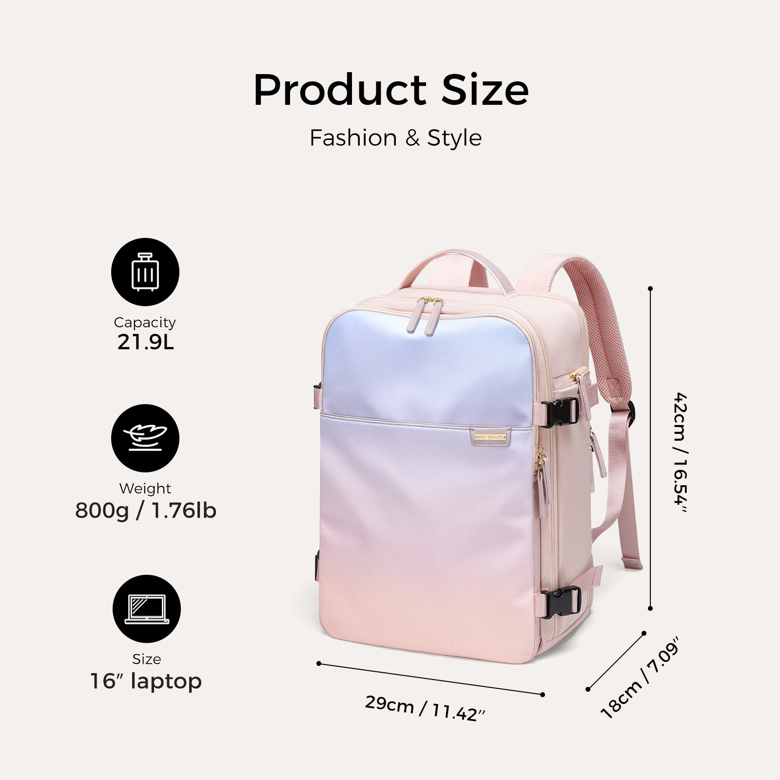 21,9 l multifunktionaler Rucksack mit großem Fassungsvermögen