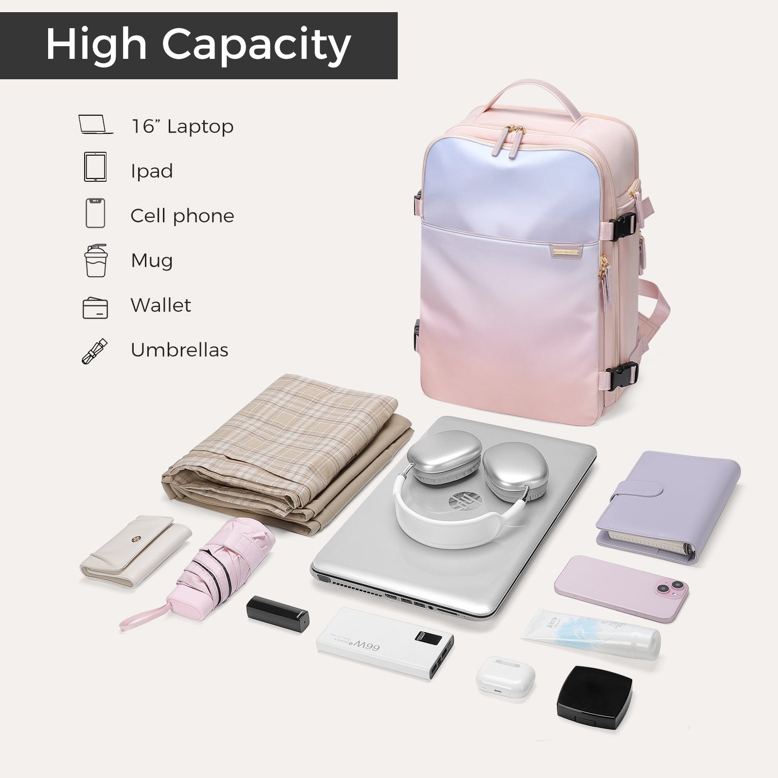 21,9 l multifunktionaler Rucksack mit großem Fassungsvermögen