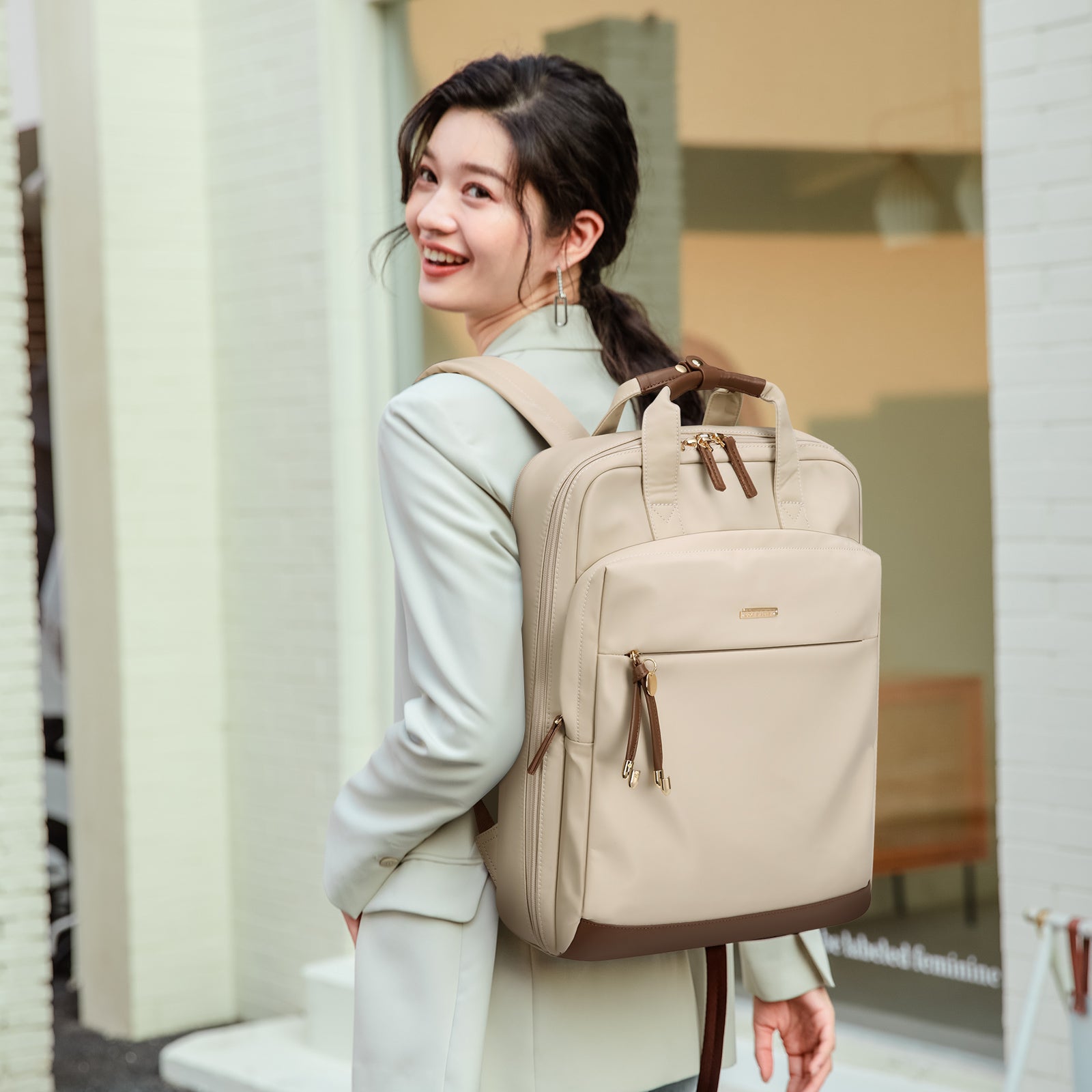 Women Laptop Backpack with Smart Tote Design